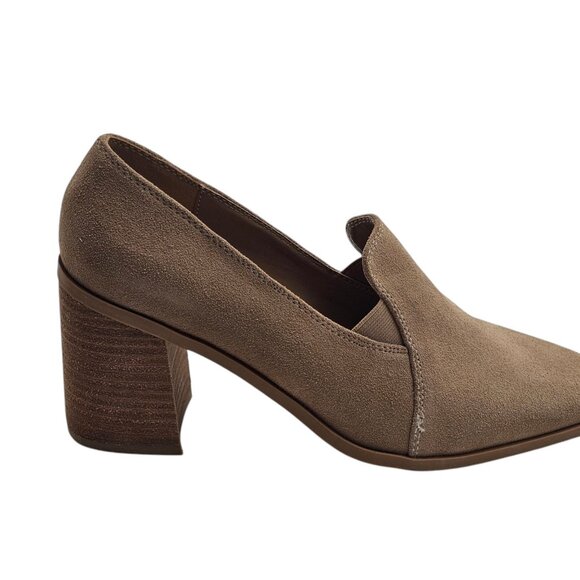 New Women's - Joie Wevenly Tan Suede Square Toe Block Heels, Size 8 1/2 - Picture 8 of 11